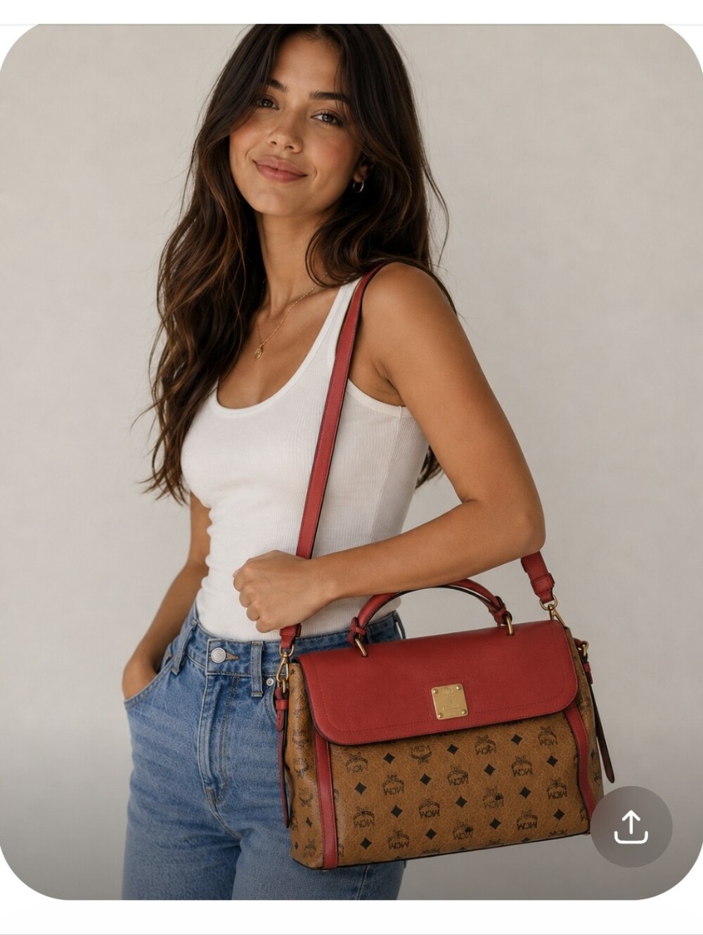 MCM EUC Visetos Leather